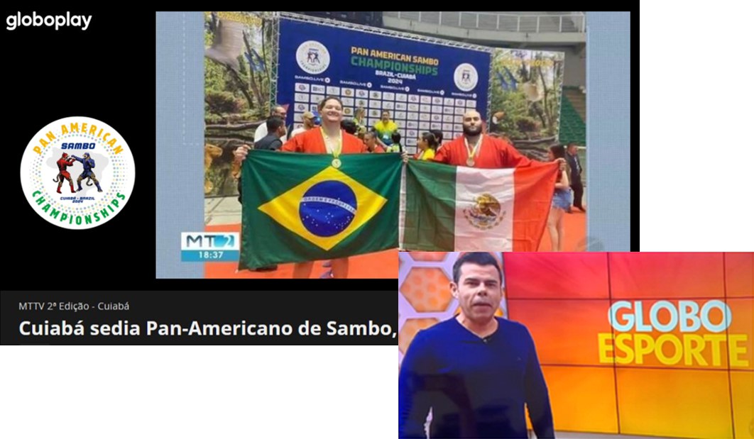 Reportagens de TV da Globoplay e do Globo Esporte sobre o Pan-Americano de SAMBO em Cuiabá